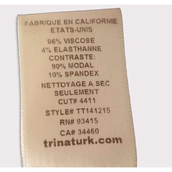 Vtg 90s Trina By Trina Turk Racerback Mini Dress Watercolor Medium Stretch Lined - Picture 7 of 9